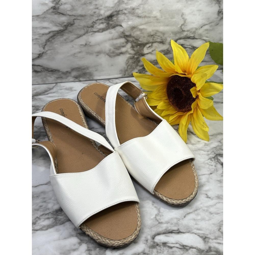 Comfortview Adele White Slingback Espadrille Sand… - image 1